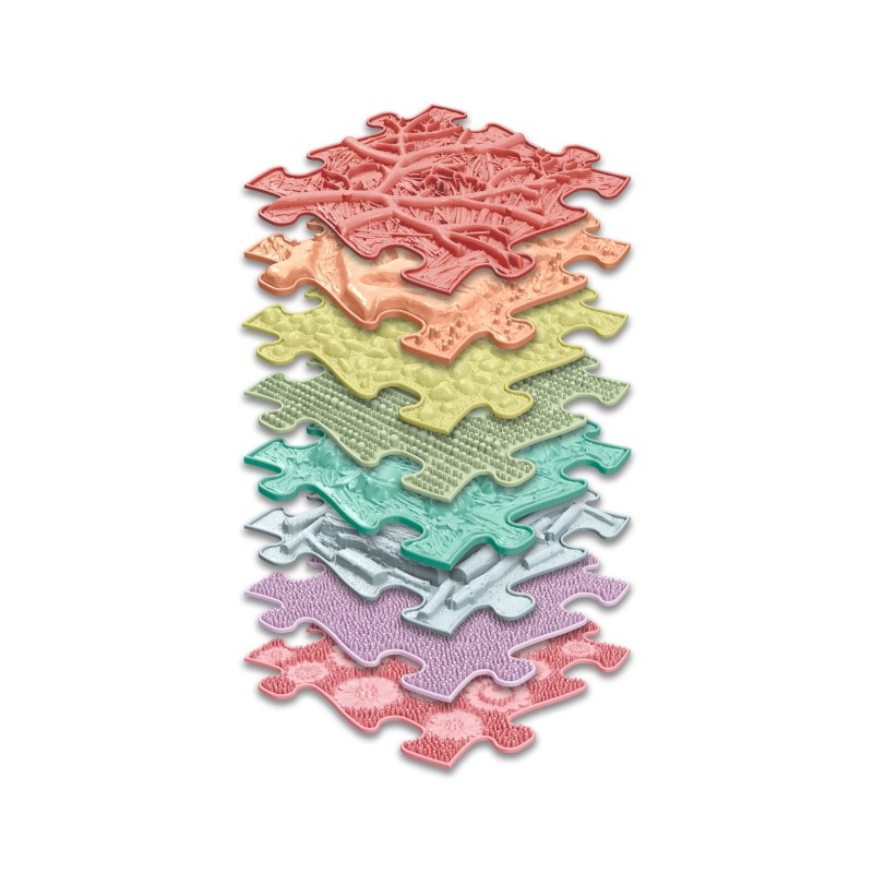 Woopie Senzorický ortopedický koberček Puzzle 8 ks – Pastelová Dúha