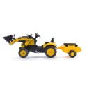 Falk Detský šliapací traktor Komatsu s lyžicou a vlečkou