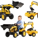 Falk Šliapací traktor Komatsu s bagrom a vlečkou – Žltý