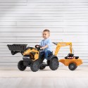 Falk Detský šliapací traktor Case – S bagrom a vlečkou pre najmenších