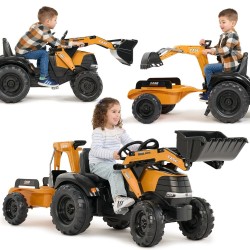 Falk Detský šliapací traktor Case CE s bagrom a vlečkou