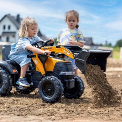 Falk Detský šliapací traktor Case CE s bagrom a vlečkou