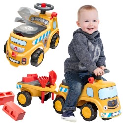 Falk Detské odrážadlo Nákladiak JCB s vlečkou