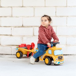 Falk Detské odrážadlo Nákladiak JCB s vlečkou