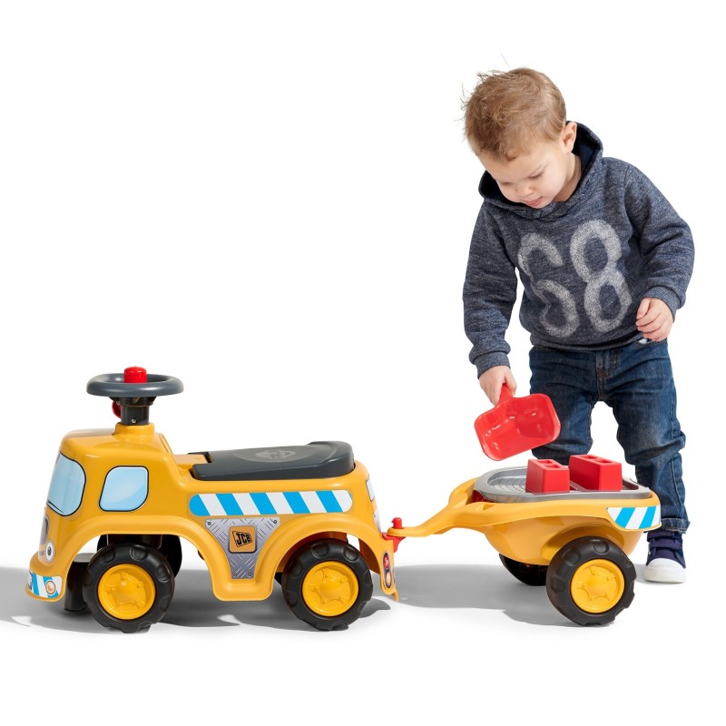 Falk Detské odrážadlo Nákladiak JCB s vlečkou