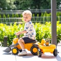 Falk Detské odrážadlo traktor Komatsu – S bagrom a vlečkou pre najmenších