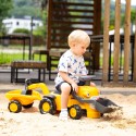 Falk Detské odrážadlo traktor Komatsu – S bagrom a vlečkou pre najmenších