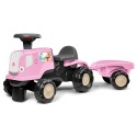 Falk Detské odrážadlo traktor Birdy Farm s vlečkou – Ružový štýl pre malé farmárky