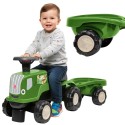 Falk Detské odrážadlo traktor Birdy Farm s vlečkou – Prvý stroj pre malých farmárov (zelený)