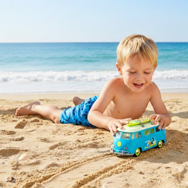 WOOPIE Samochód Bus Surfing Klasyczny Czerwony Ze Światłem I Dźwiękiem Model 1:14