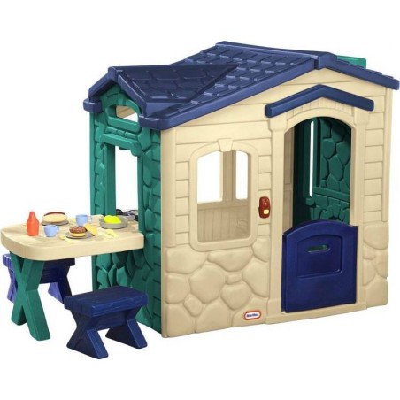 Little Tikes Záhradný domček Picnic s čarovným zvončekom – Granátovo-zelený