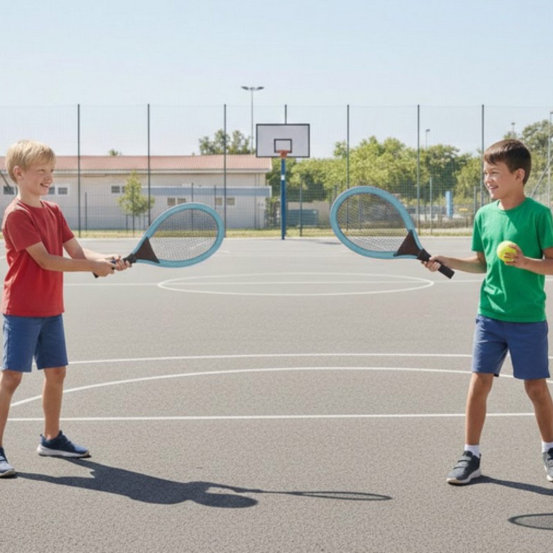 WOOPIE Duże Rakietki do Tenisa Badminton dla Dzieci Zestaw + Piłka Lotka