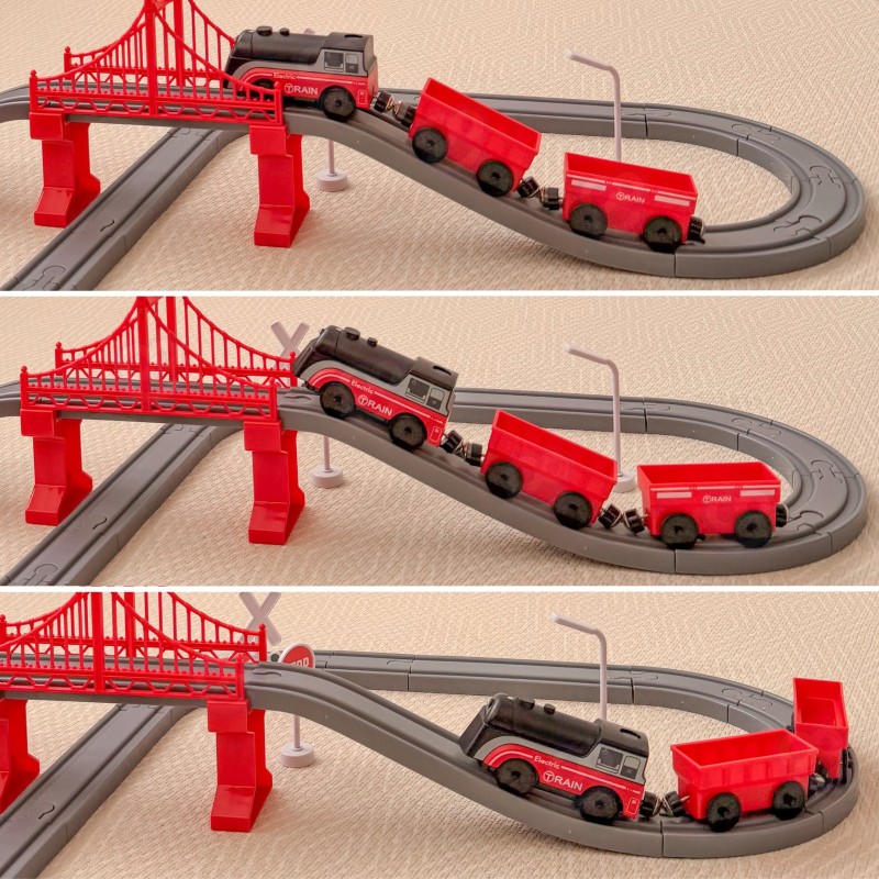 WOOPIE Zestaw Elektryczna Kolejka Lokomotywa Tor Farma Zwierzęta 70 el.