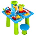 WOOPIE Stolik Wodny 2w1 Piaskownica z Krzesełkiem XL Aquapark 4-Baseny 13 akc.