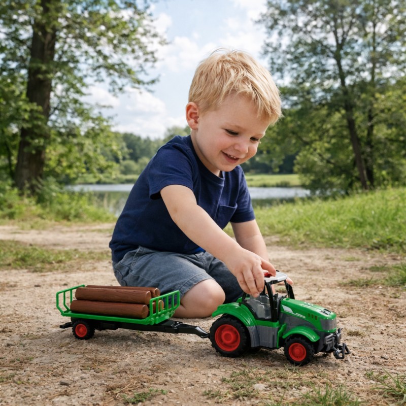 WOOPIE Traktor z Przyczepą na Pilota Sterowany RC - Skala 1:24