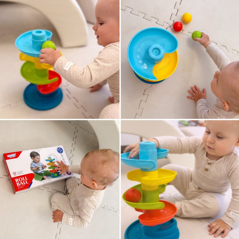 WOOPIE BABY Kulodrom Tor Kulkowy Zestaw Spirala + 3 Kulki