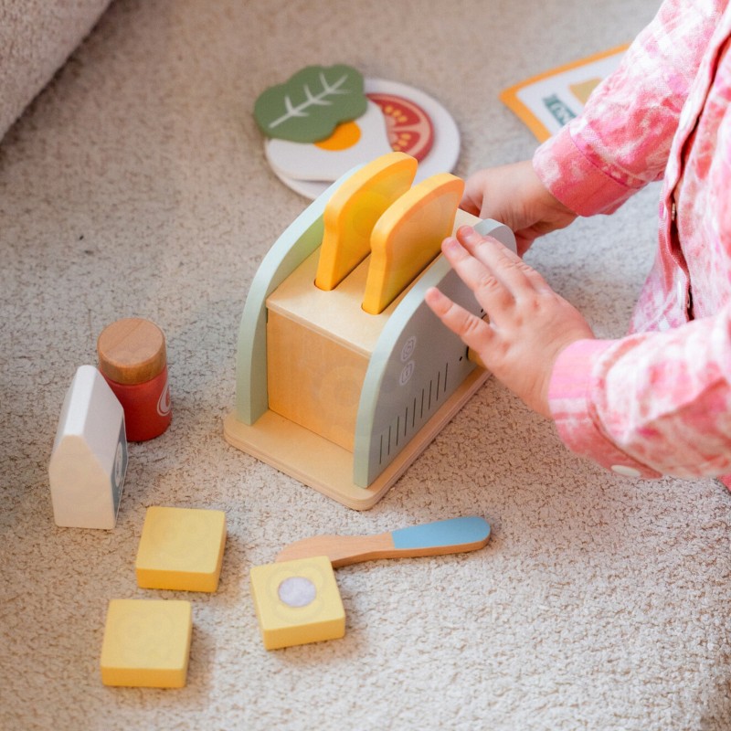 WOOPIE GREEN Drewniany Toster Zestaw Śniadaniowy z Akcesoriami 14 el. FSC