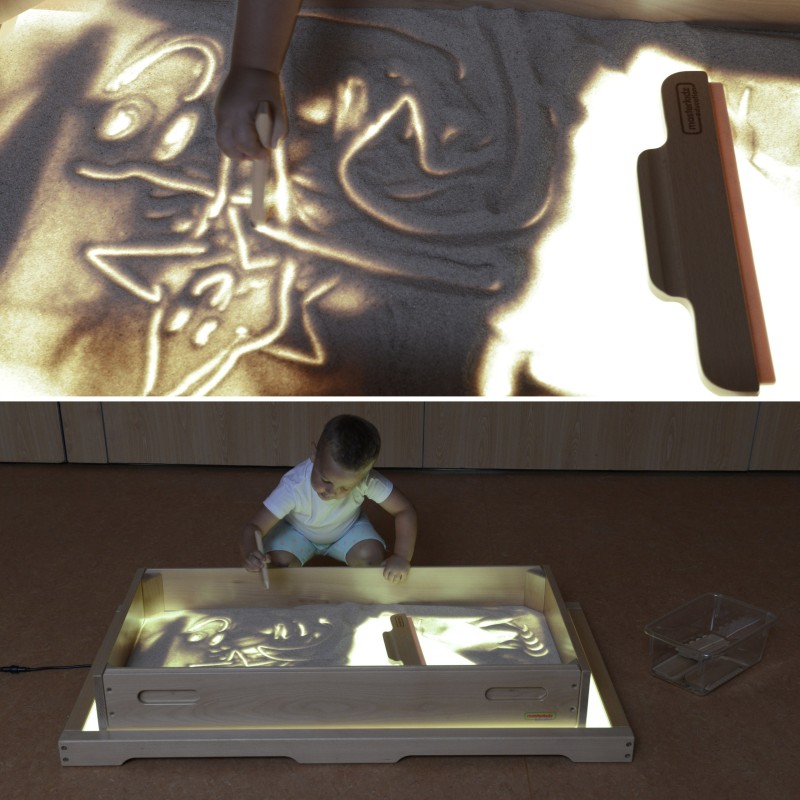 Masterkidz Pravouhlá tácka na piesok – Senzorická mágia na svetelnom paneli