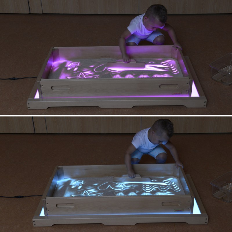Masterkidz Pravouhlá tácka na piesok – Senzorická mágia na svetelnom paneli