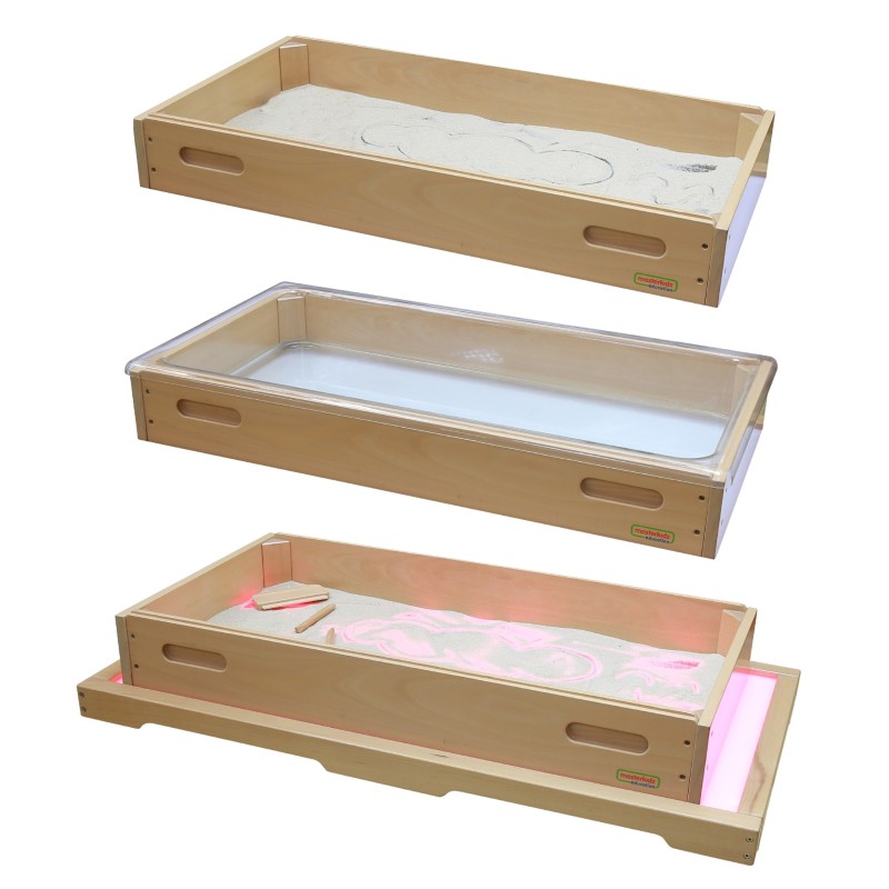 Masterkidz Pravouhlá tácka na piesok – Senzorická mágia na svetelnom paneli