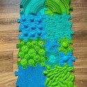WOOPIE Mata Sensoryczna Ortopedyczna Puzzle 11 el. - Kolor Niebieski/Zielony