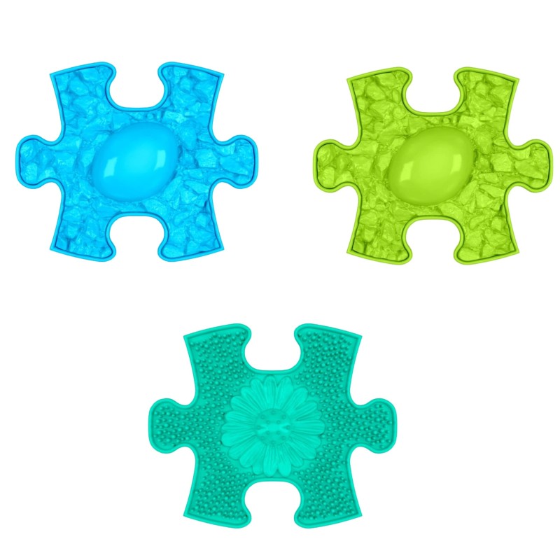 WOOPIE Mata Sensoryczna Ortopedyczna Puzzle 11 el. - Kolor Niebieski/Zielony