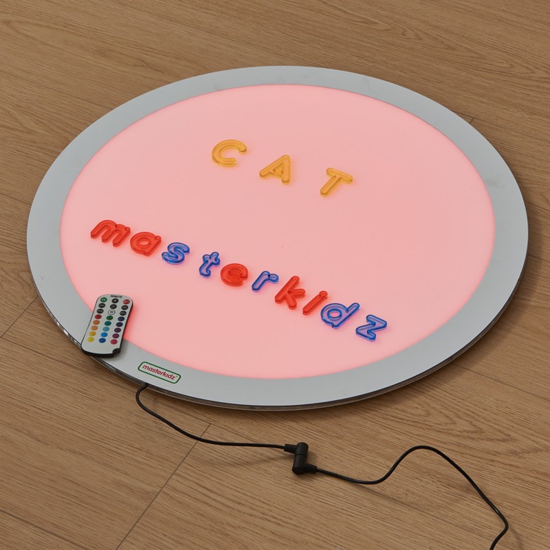 Masterkidz Priesvitná abeceda 52 farebných písmen pre LED panely – Montessori vzdelávacia sada