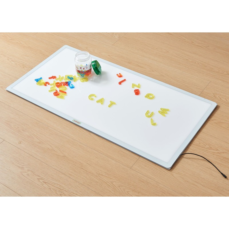 Masterkidz Priesvitná abeceda 52 farebných písmen pre LED panely – Montessori vzdelávacia sada