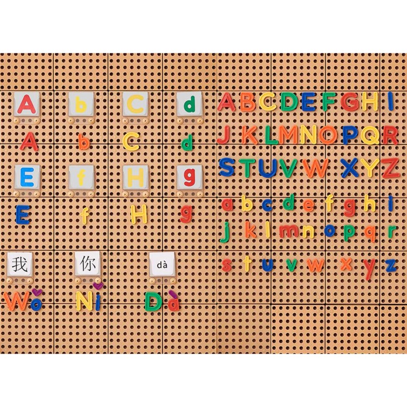 MASTERKIDZ Alfabet Zestaw Liter (Dużych i Małych) do Paneli Ściennych STEM 122 el.