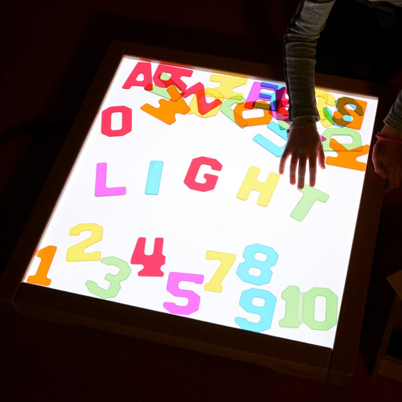 MASTERKIDZ Panel Świetlny LED Zmiana kolorów Pilotem + Klocki Montessori Mozaika 140 el.