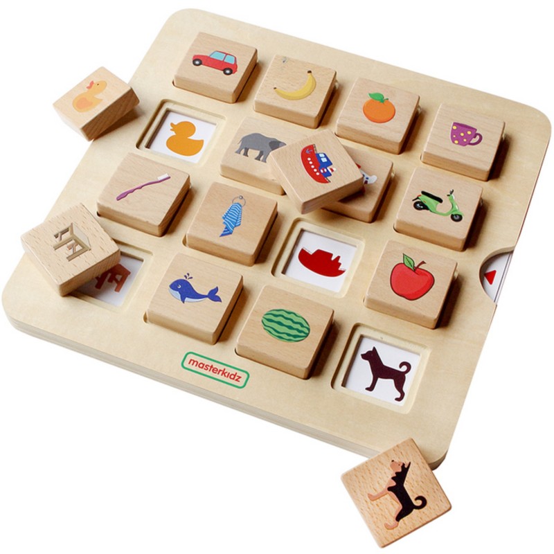 MASTERKIDZ Gra Dopasuj Cienie Łączenie w Pary Rozpoznawanie Przedmiotów Montessori