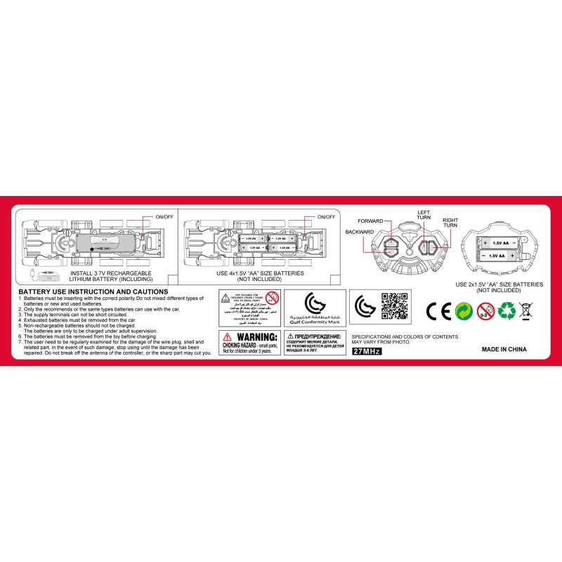 WOOPIE Zdalnie Sterowane Auto Wóz Strażacki RC Funkcja Pryskania Wodą