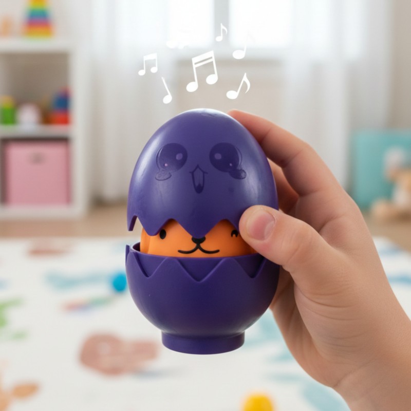 WOOPIE Układanka Sorter Montessori Dopasuj Kształty Wesołe Zwierzaki Jajka 6szt