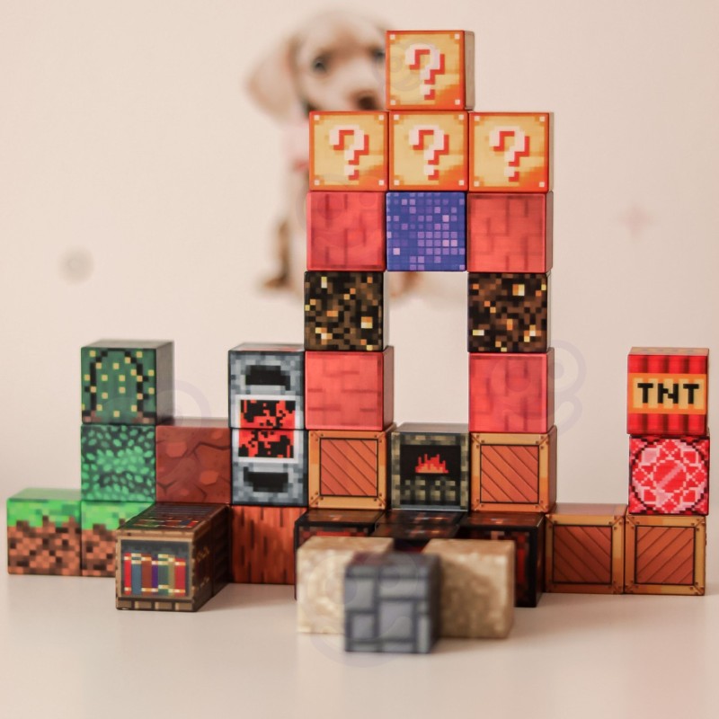 WOOPIE Klocki Magnetyczne Konstrukcyjne Sześciany 3D Zestaw Edukacyjny 63 el.