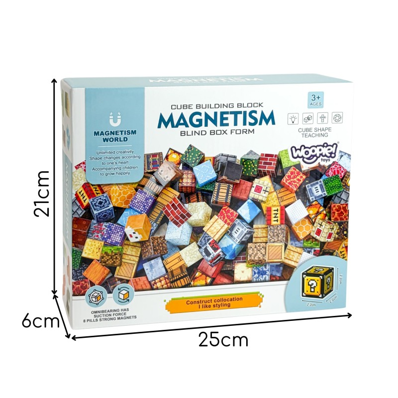 WOOPIE Klocki Magnetyczne Konstrukcyjne Sześciany 3D Zestaw Edukacyjny 63 el.
