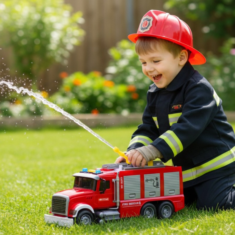 WOOPIE Ciężarówka Wóz Strażacki Na Wodę Dźwięk Światła 1:14