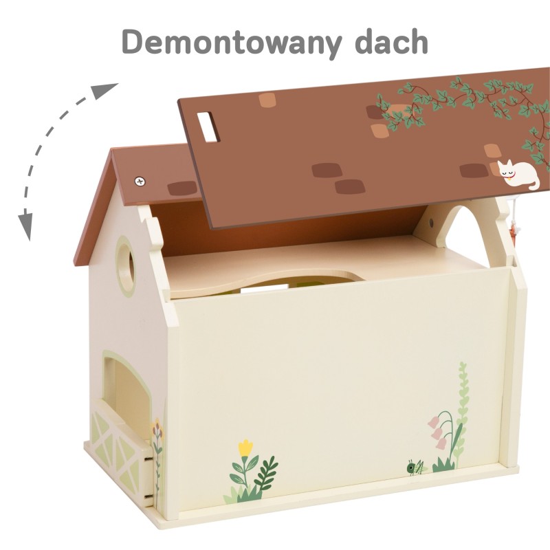 Classic World Drevený domček Farma Vintage – 17 dielna prenosná sada pre malých farmárov