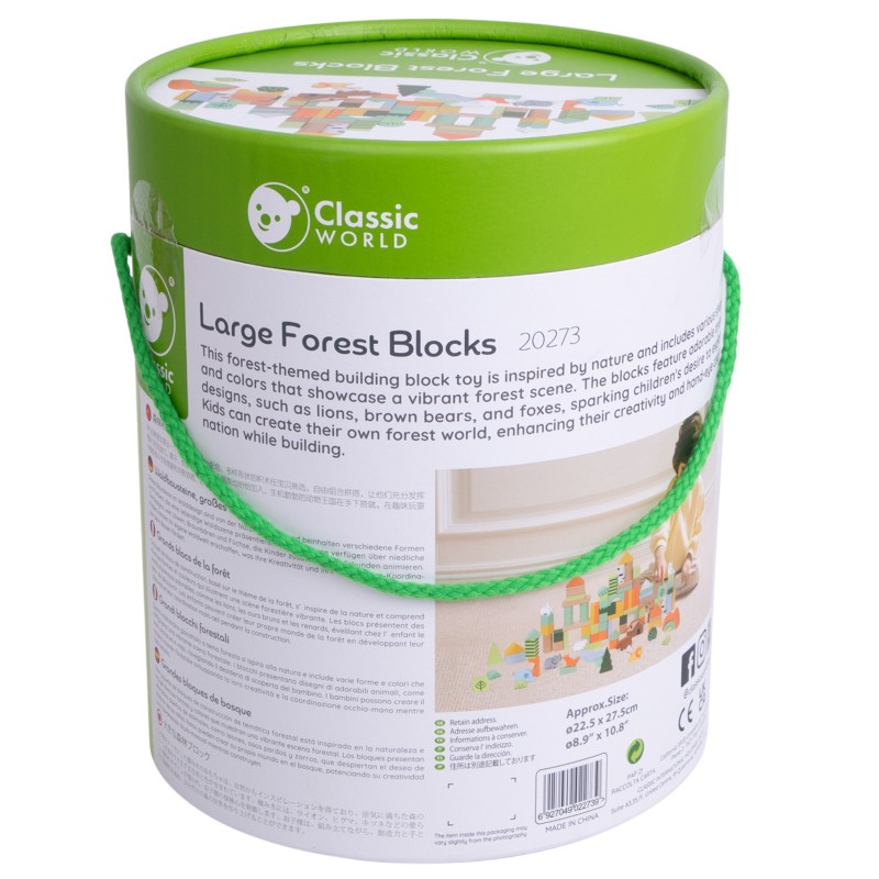 CLASSIC WORLD Zestaw Drewnianych Klocków Leśny Świat 100 el.
