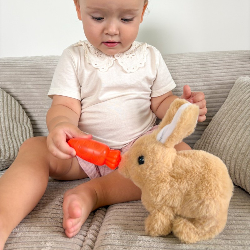 WOOPIE Króliczek Interaktywny Pluszak z Marchewką Beżowy