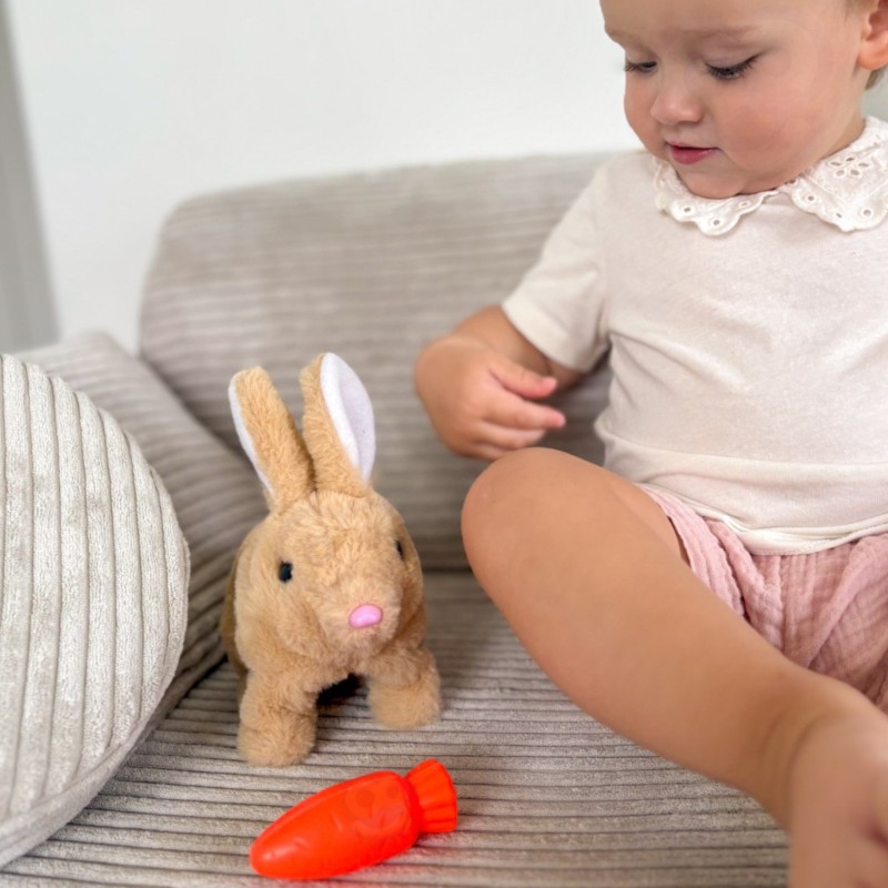 WOOPIE Króliczek Interaktywny Pluszak z Marchewką Beżowy