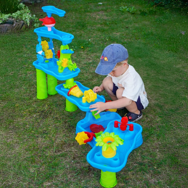 WOOPIE Ogromny Aquapark Stolik Wodny 6w1 Piaskownica Wodospad Tor Wodny 6-poziomowy Modułowy