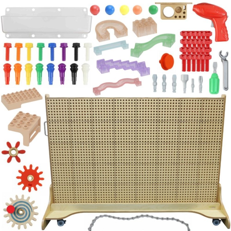 Masterkidz Obojstranná voľne stojaca STEM tabuľa (166 x 125 cm) – Kompletný vzdelávací ekosystém