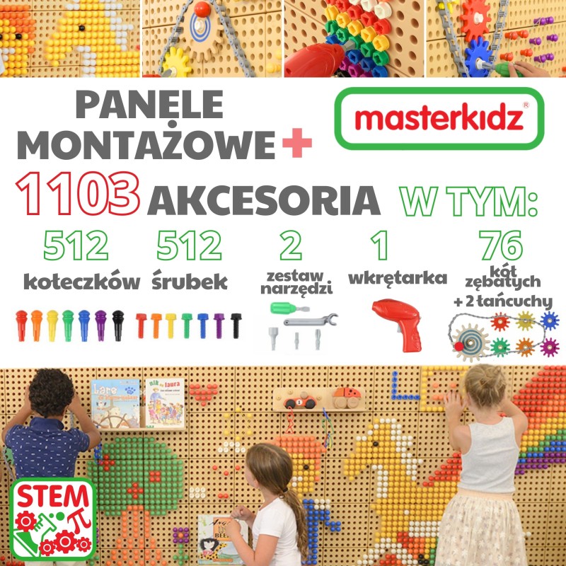 MASTERKIDZ Panele Montażowe STEM + Akcesoria Zestaw XXL