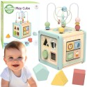 WOOPIE GREEN Drewniana Kostka Aktywności Multifunkcyjna Edukacyjna Sorter