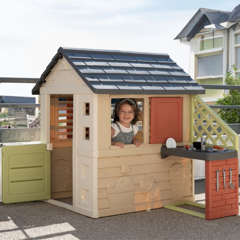 Smoby Domek Nature z kuchnią + 17 akcesoriów