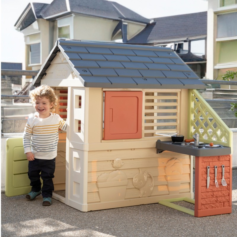 Smoby Domek Nature z kuchnią + 17 akcesoriów