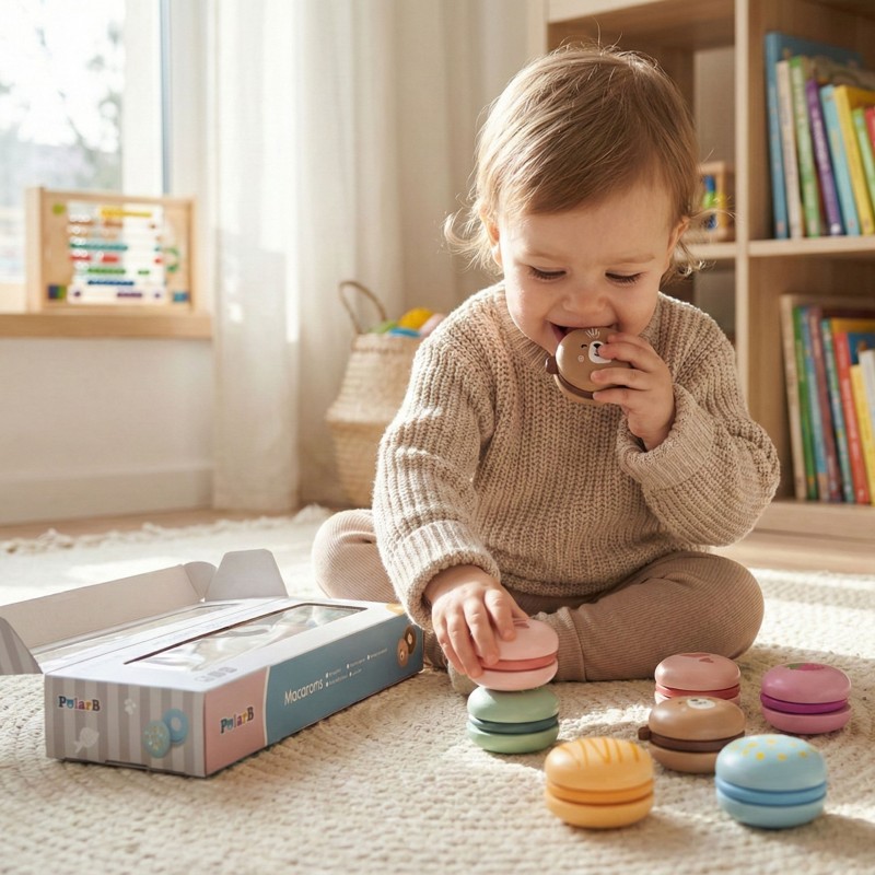 VIGA PolarB Drewniane Ciastka Ciasteczka Cukiernia Zestaw Makaroników