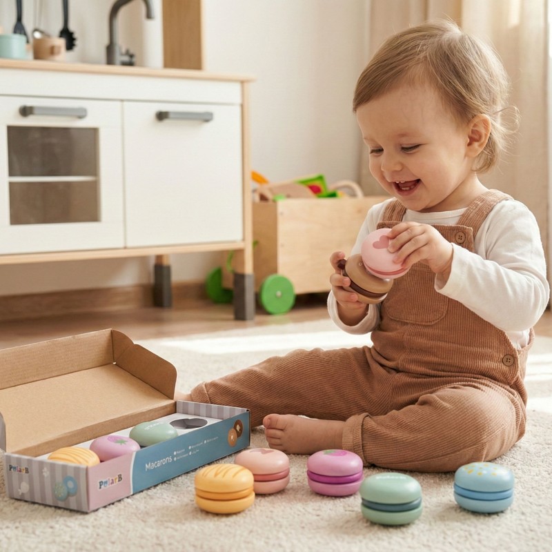 VIGA PolarB Drewniane Ciastka Ciasteczka Cukiernia Zestaw Makaroników