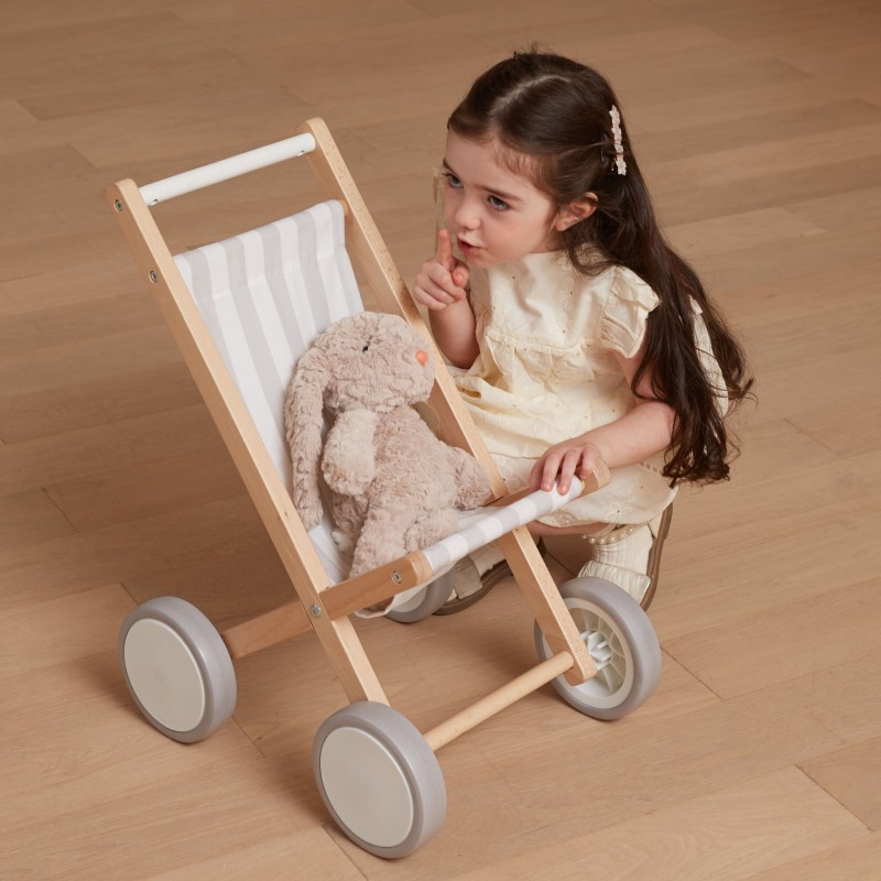VIGA Drewniany Wózek Dla Lalek Spacerówka