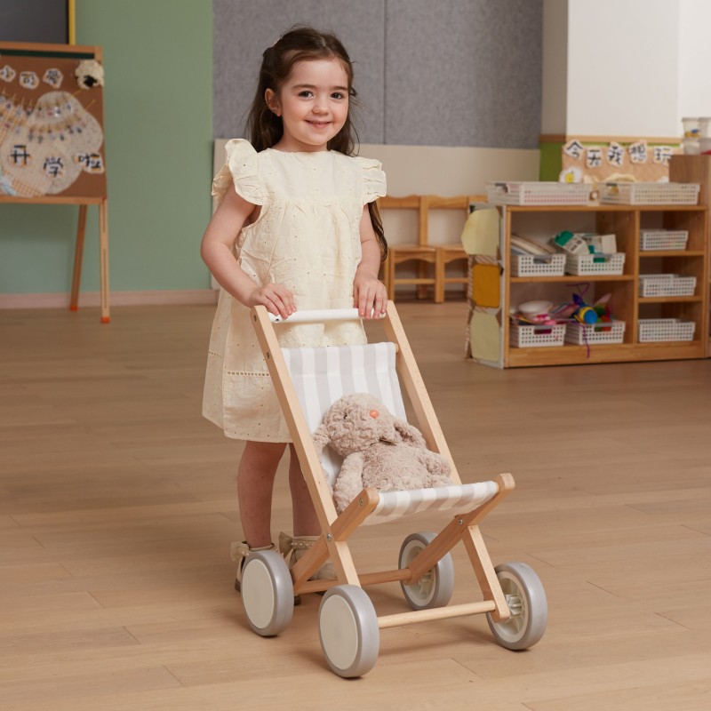 VIGA Drewniany Wózek Dla Lalek Spacerówka
